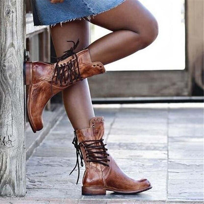 Maelis | Vintage Comfort Lace-Up Boots