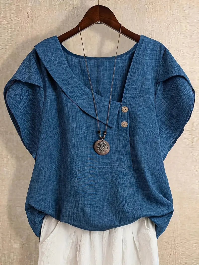 Marcelline | Asymmetrical Neckline Blouse