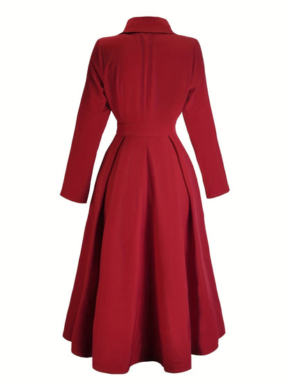 Rosalie Quinn | Buttoned Long-Sleeve Midi Dress