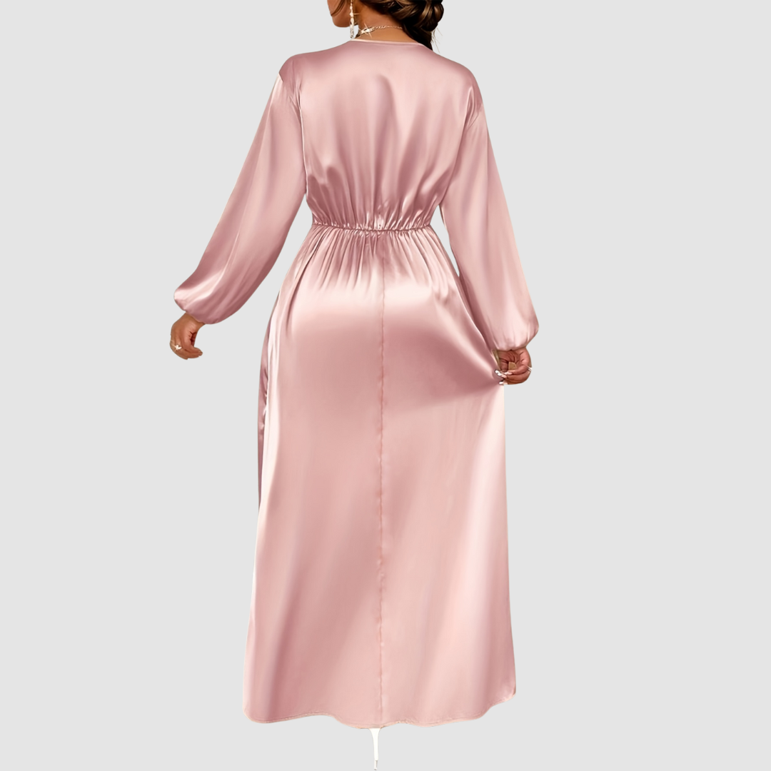 Eleanor Bloom | Pleated Satin Maxi Dress