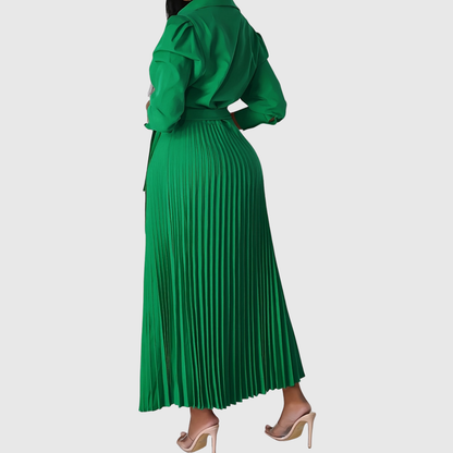 Evelina | Soft Pleated Midi Dress
