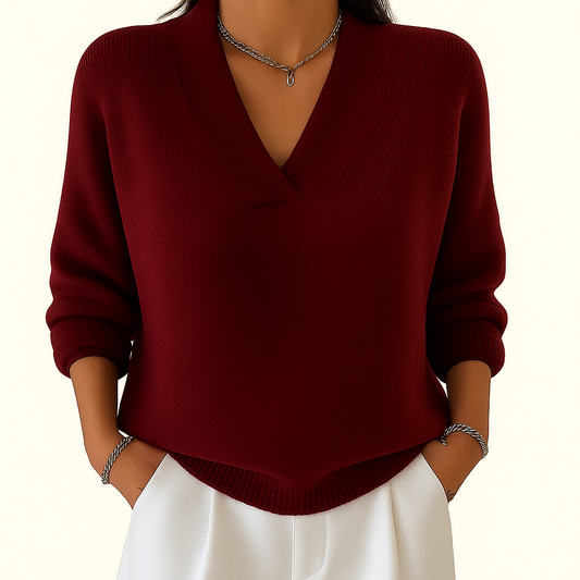 Nora | Elegant V-Neck Jumper