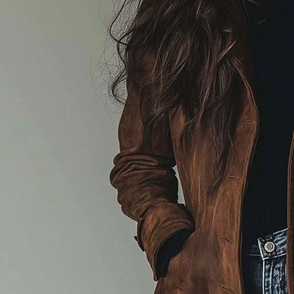 Amy - Vintage Suede Trench Coat