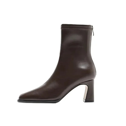 Ivyra | Square-Toe Warm Ankle Boots