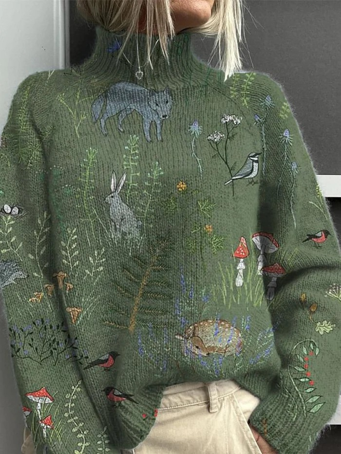 Nora | Knitted Jumper with Nature Motifs