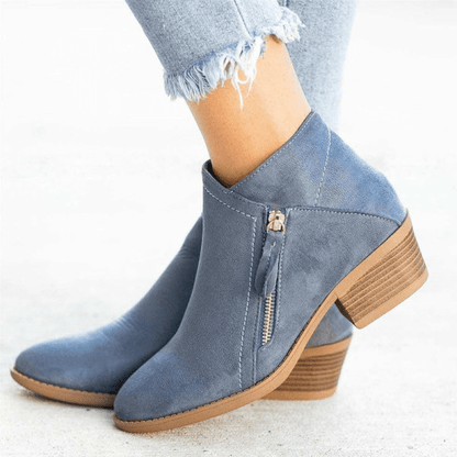 Avenya | Side-Zip Leather Ankle Boots